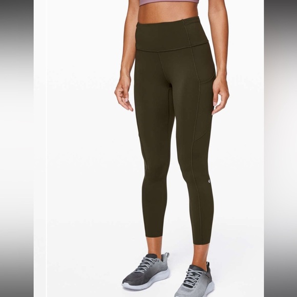 Lululemon Fast and Free Tight II 25" *Non-Reflective Nulux Dark Olive Size 0 - Picture 8 of 9